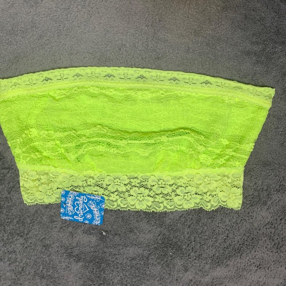 Free People Lace Bandeau Bralette NEON YELLOW